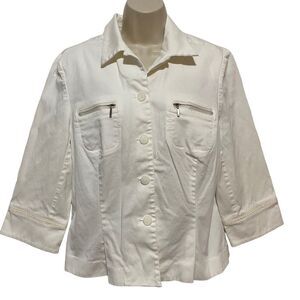 NORTON MCNAUGHTON White Cropped Blazer Jacket